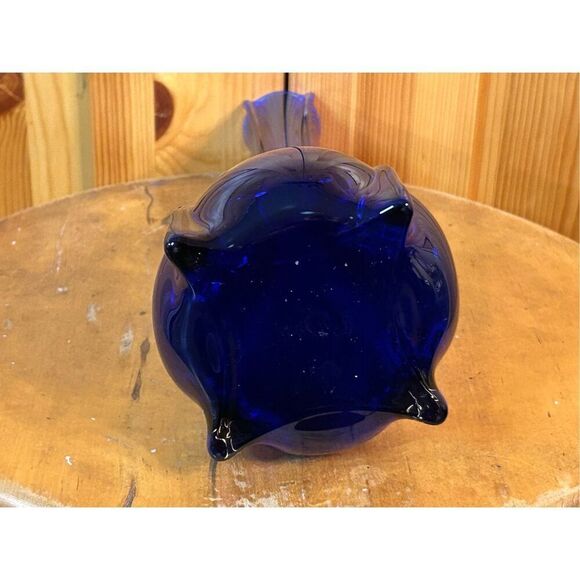 Vintage Blue Tall Bud Vase (8866) Damaged - Picture 7 of 10